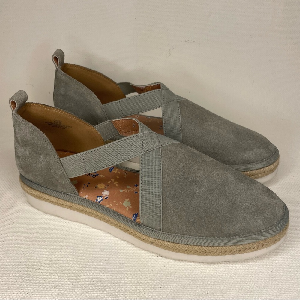 Lucky Brand Shoes Espadrille Green Gray Platform Slip-on Shoes Women’s Size 9
